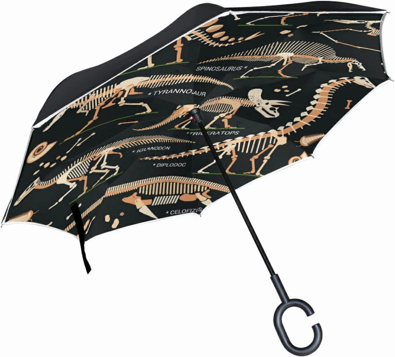 Oyihfvs Double Layer Inverted Umbrella, With C-Shaped Handle Windproof UV Proof Durable Parasol, For Men Women Outdoor Folding Rain Sun