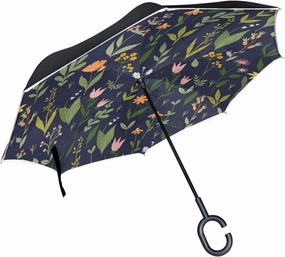 Oyihfvs Double Layer Inverted Umbrella, With C-Shaped Handle Windproof UV Proof Durable Parasol, For Men Women Outdoor Folding Rain Sun