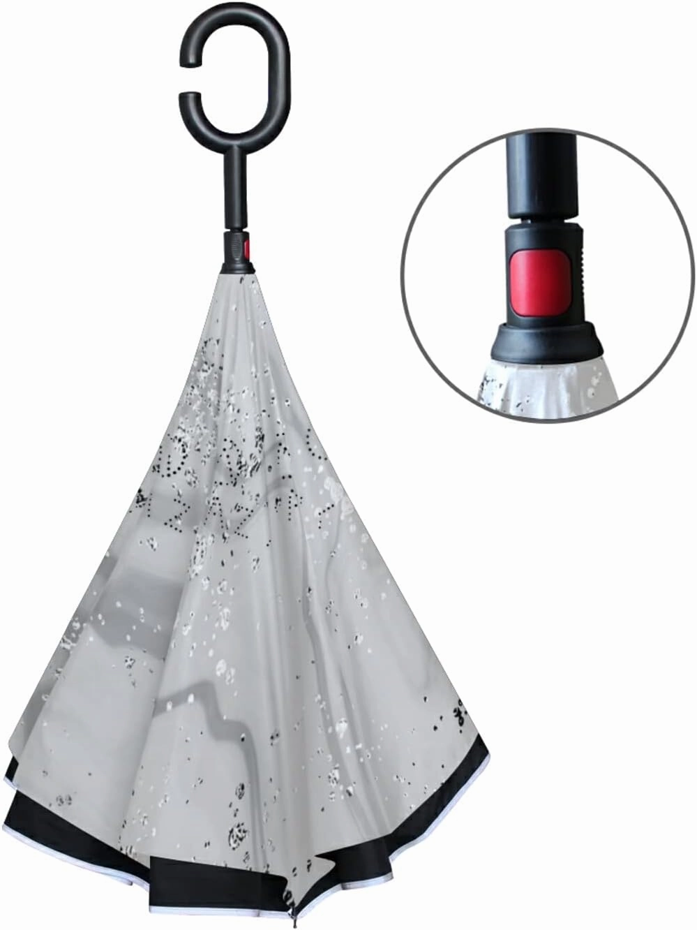 Oyihfvs Double Layer Inverted Umbrella, With C-Shaped Handle Windproof UV Proof Durable Parasol, For Men Women Outdoor Folding Rain Sun