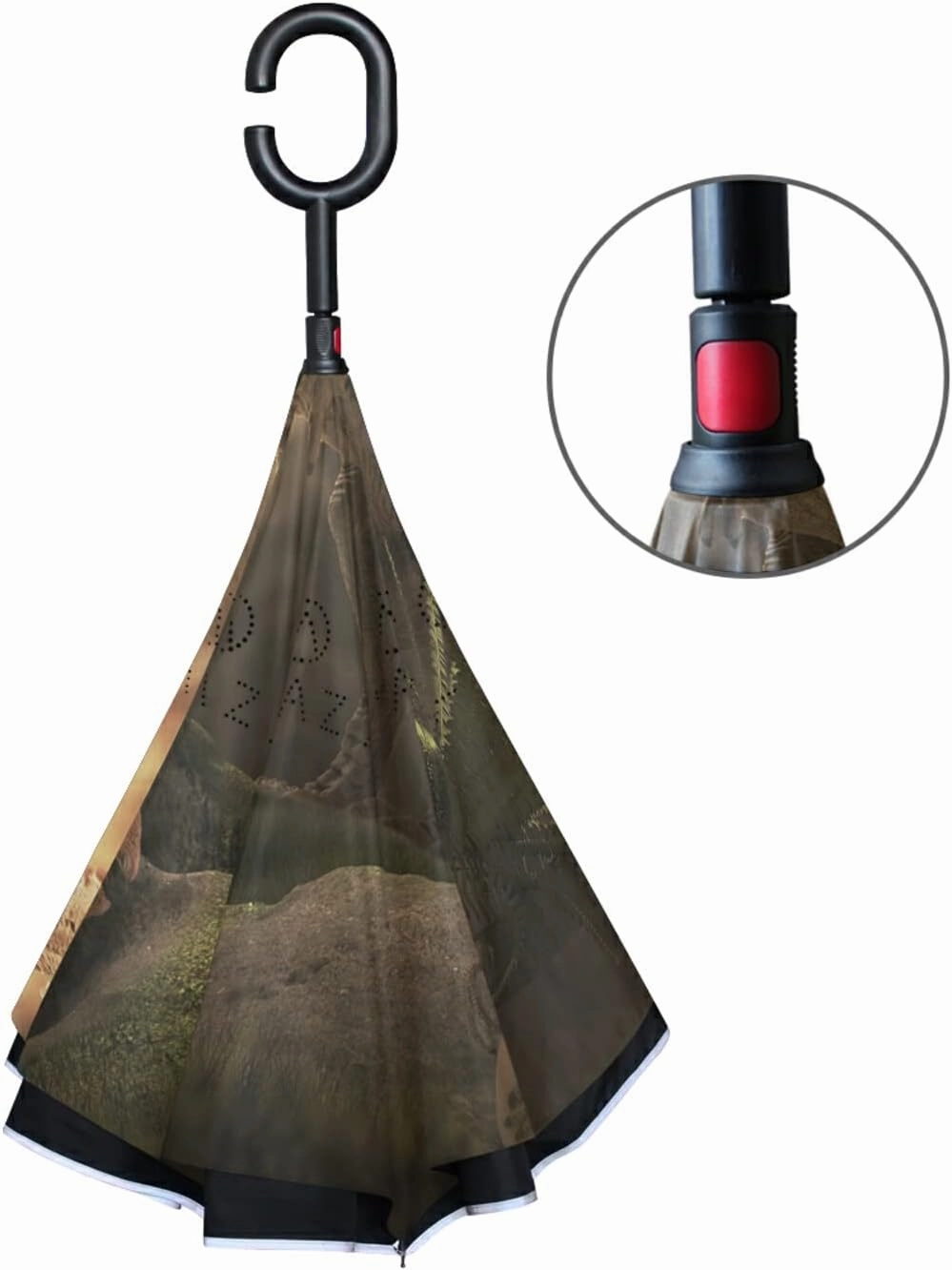 Oyihfvs Double Layer Inverted Umbrella, With C-Shaped Handle Windproof UV Proof Durable Parasol, For Men Women Outdoor Folding Rain Sun