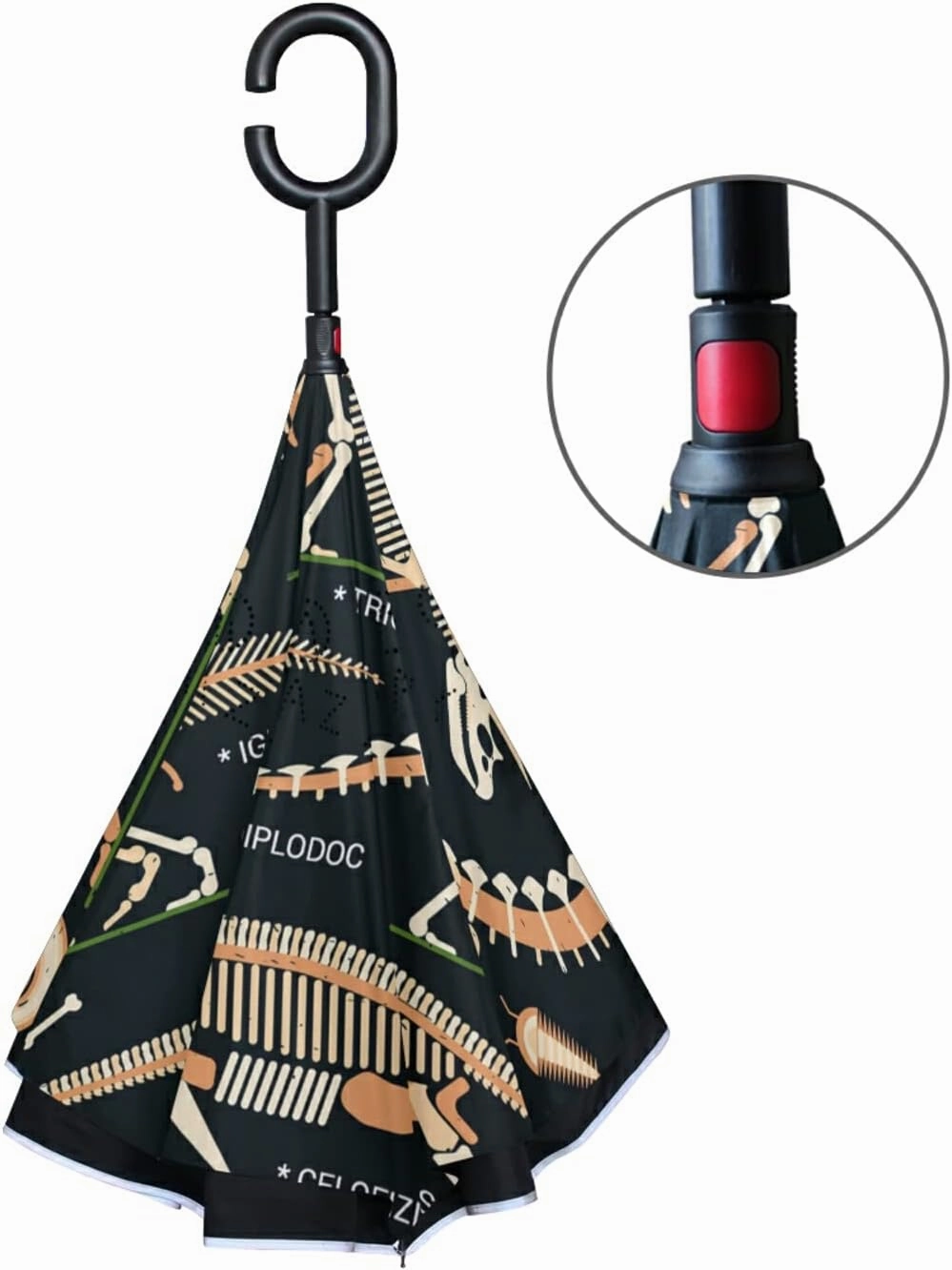 Oyihfvs Double Layer Inverted Umbrella, With C-Shaped Handle Windproof UV Proof Durable Parasol, For Men Women Outdoor Folding Rain Sun