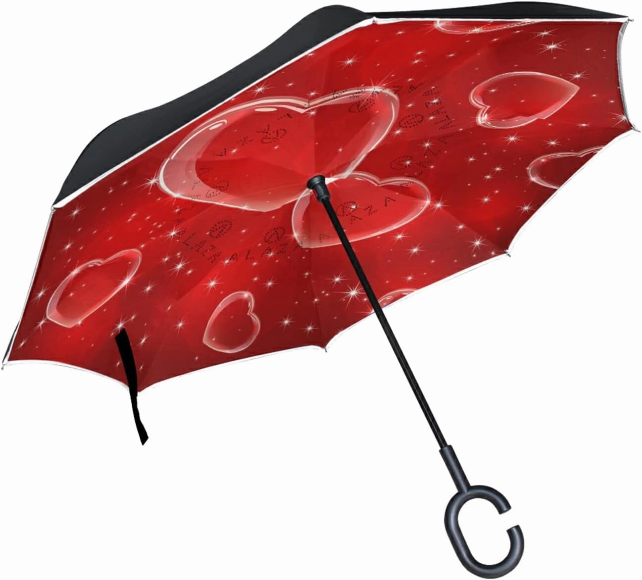 Oyihfvs Double Layer Inverted Umbrella, With C-Shaped Handle Windproof UV Proof Durable Parasol, For Men Women Outdoor Folding Rain Sun