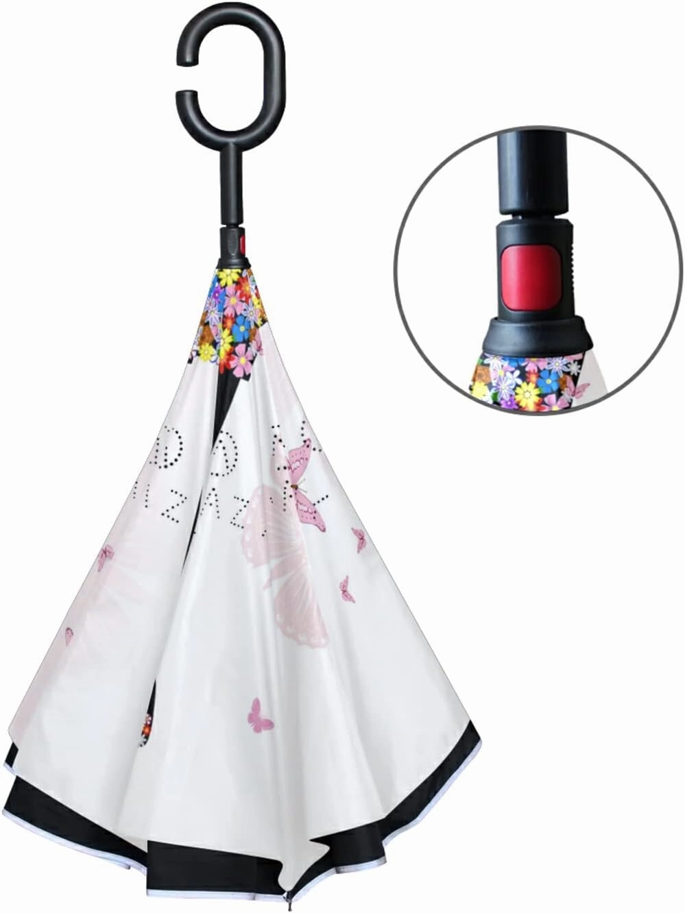 Oyihfvs Double Layer Inverted Umbrella, With C-Shaped Handle Windproof UV Proof Durable Parasol, For Men Women Outdoor Folding Rain Sun