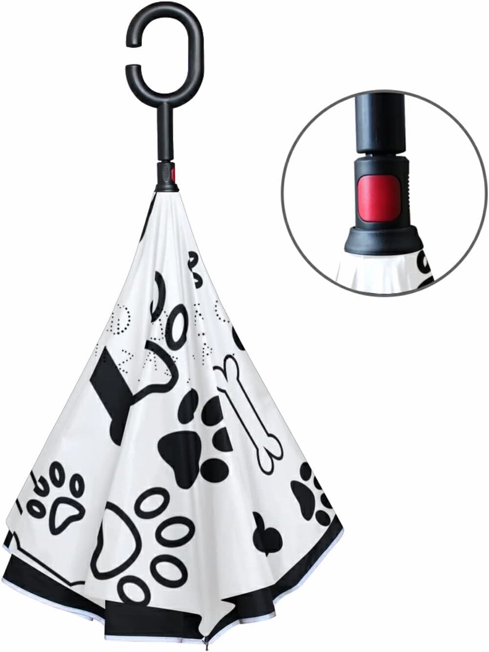 Oyihfvs Double Layer Inverted Umbrella, With C-Shaped Handle Windproof UV Proof Durable Parasol, For Men Women Outdoor Folding Rain Sun