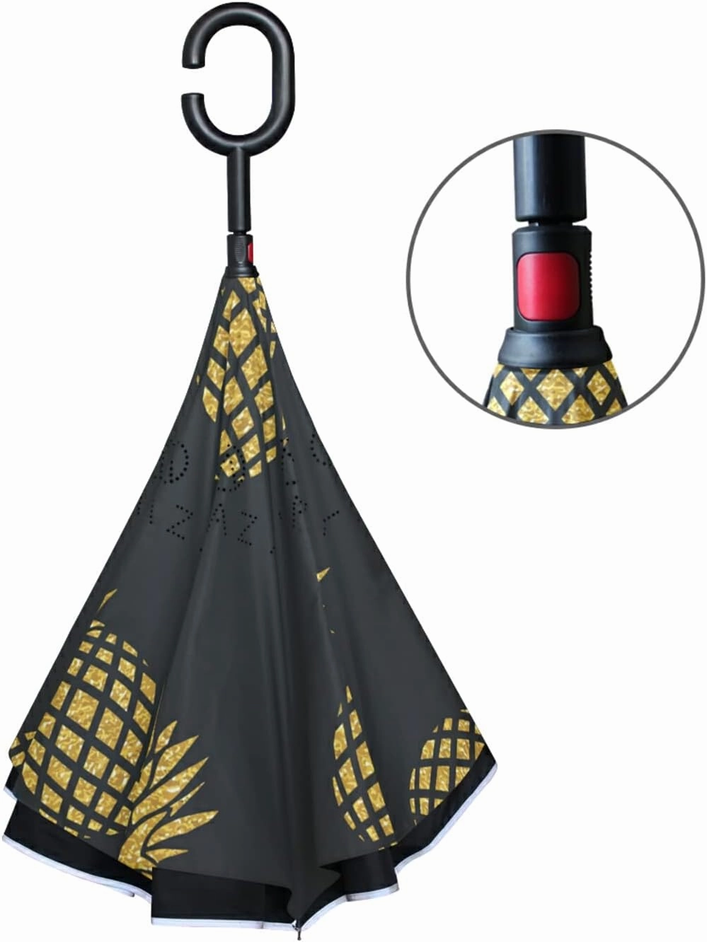 Oyihfvs Double Layer Inverted Umbrella, With C-Shaped Handle Windproof UV Proof Durable Parasol, For Men Women Outdoor Folding Rain Sun