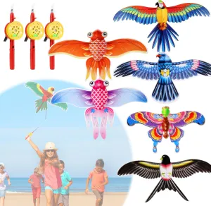 Palksky Kites for Kids Adults Beginner Easy to Fly, Beach Kite for Beach Park Outdoor Game Activities - 13x8 in, 98ft Kite String with Reel and Handle