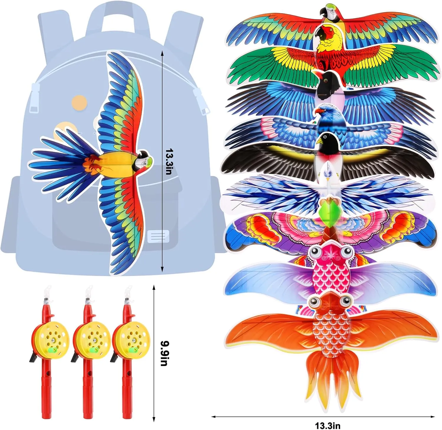 Palksky Kites for Kids Adults Beginner Easy to Fly, Beach Kite for Beach Park Outdoor Game Activities - 13x8 in, 98ft Kite String with Reel and Handle