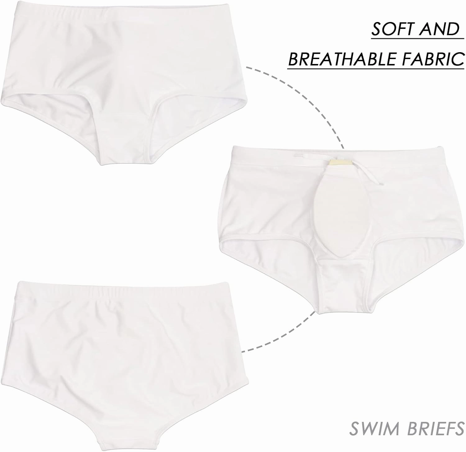 Panegy Mens Basic Classic Swim Briefs Padded Bikini Swimwear Triangle Swimsuit Bikini Bottoms Low Rise S-XXL