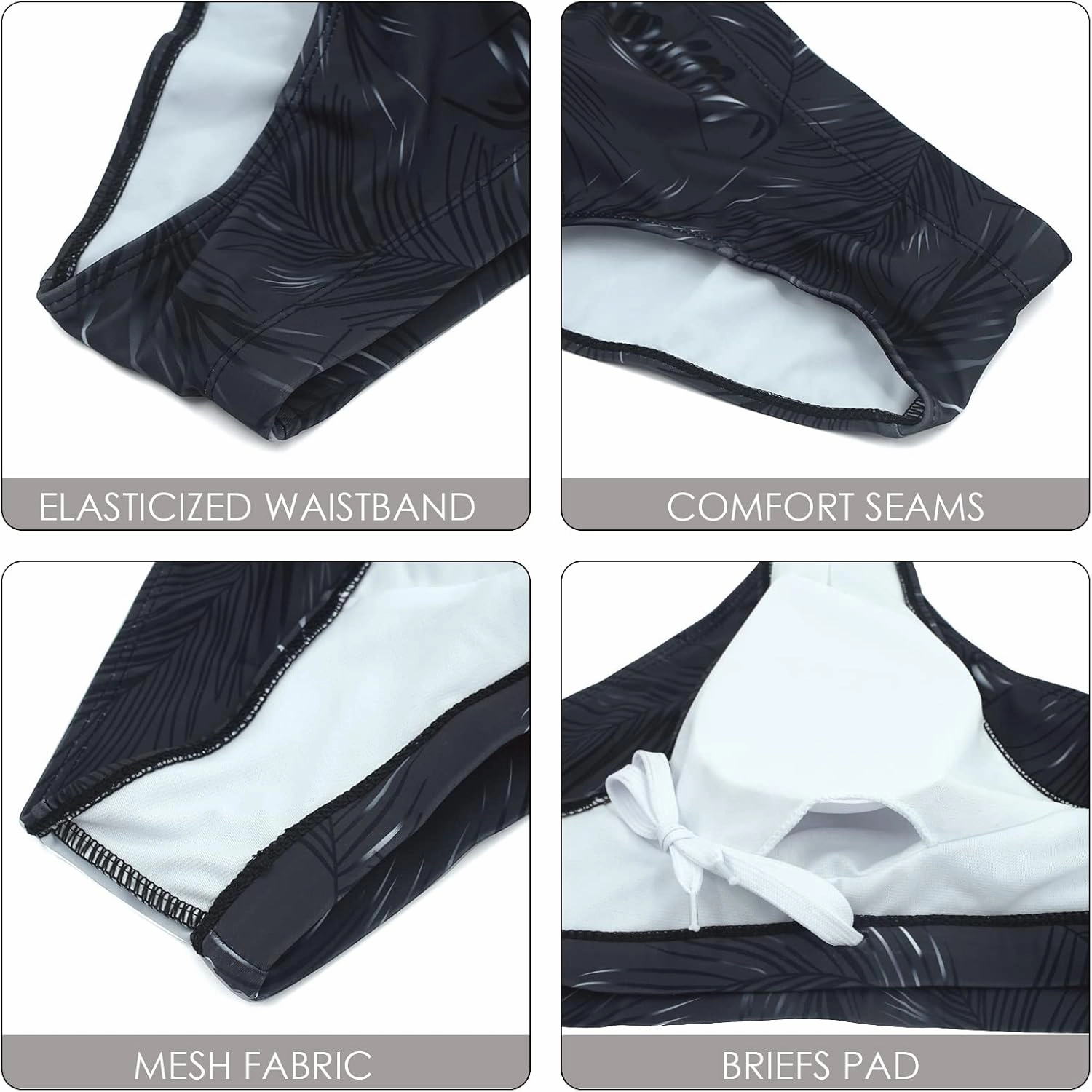 Panegy Mens Quick Dry Swimsuit Bikini Briefs Drawstring Low Rise Swim Bottoms with Removable Pad M-3XL