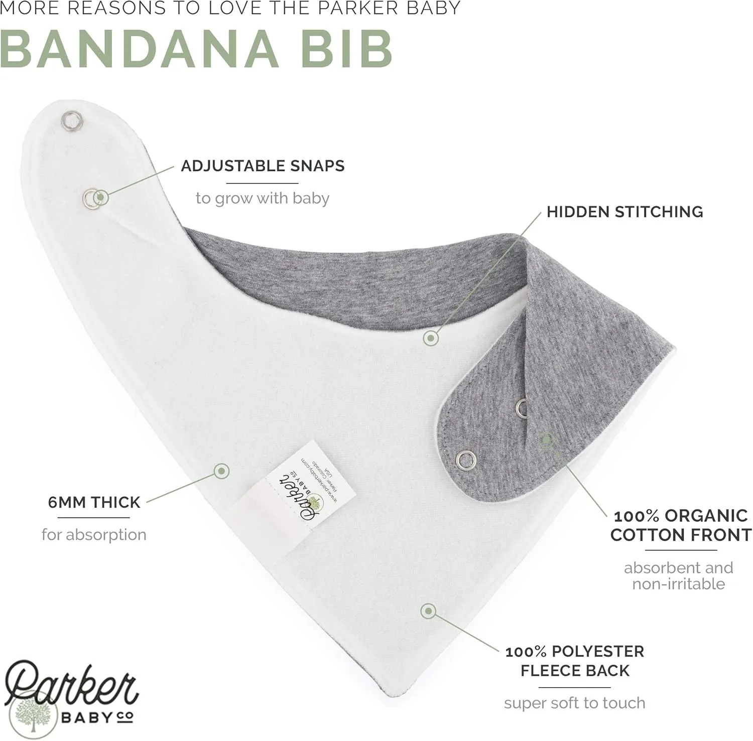 Parker Baby Bandana Drool Bibs 8 Pack Baby Bibs for Boys, Girls, Unisex - Soft & Stylish Teething Bibs for Babies
