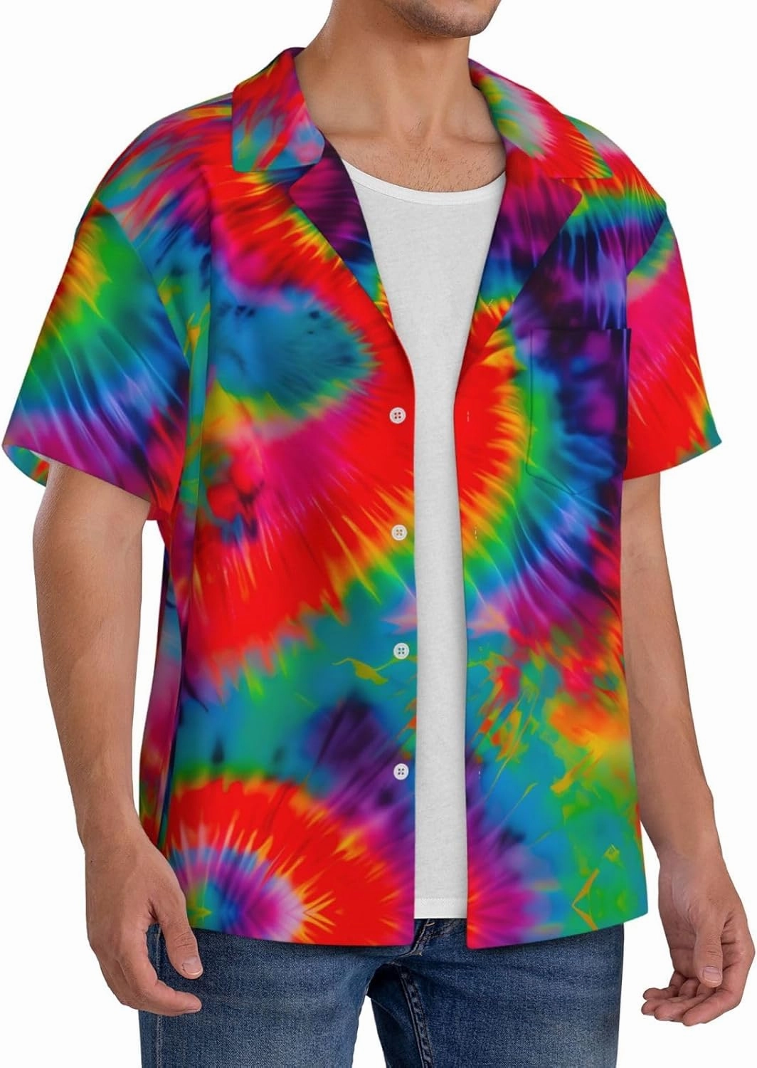 Parrots On Tree Men's Cotton Shirt Men's Short-Sleeved Shirt Button Casual Shirt Loose Top Holiday
