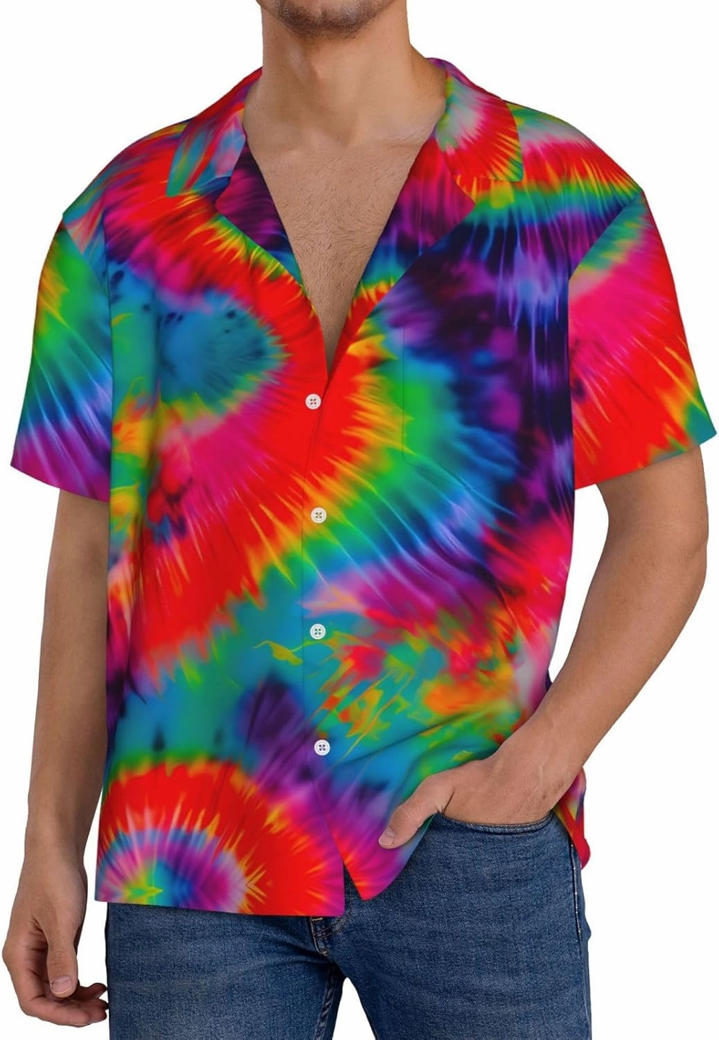 Parrots On Tree Men's Cotton Shirt Men's Short-Sleeved Shirt Button Casual Shirt Loose Top Holiday