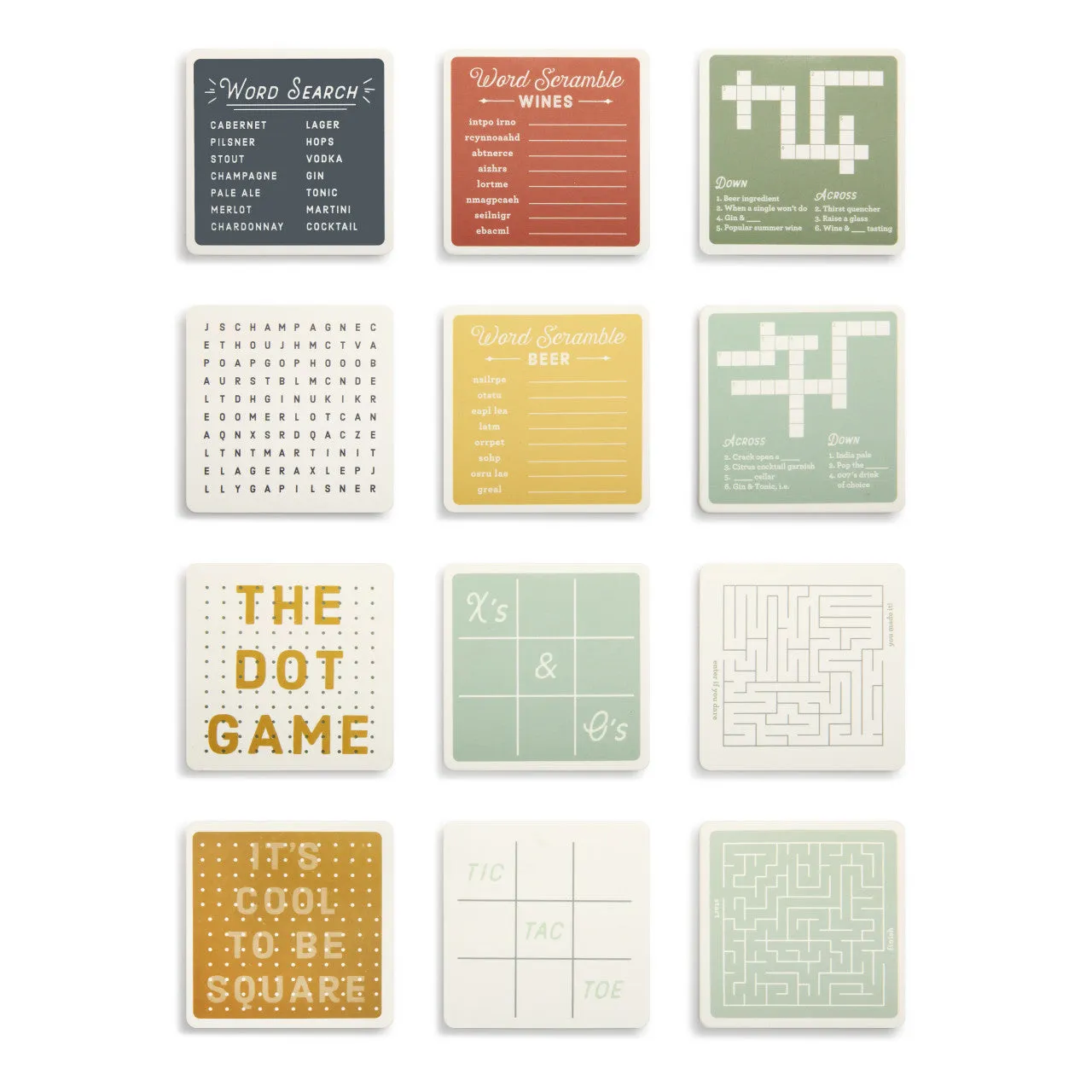 Party Games Coaster Set - Tic-Tac-Toe
