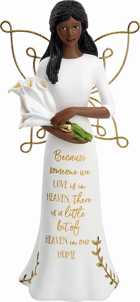 Pavilion - Because Someone We Love is in Heaven - 7.5 Inch Collectible in Memory Ebony Angel Figurine