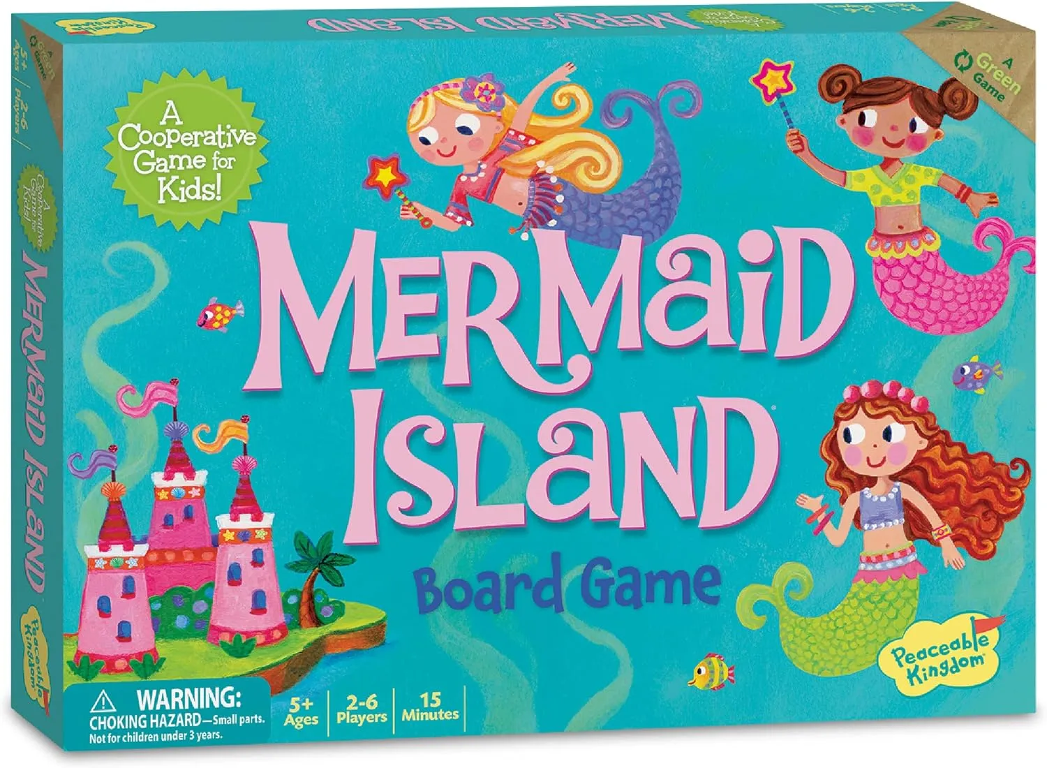 Peaceable Kingdom Mermaid Island Award Winning Cooperative Board Game for 2 to 6 Kids Ages 5 