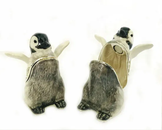Penguin Chick Enamel & Rhinestone Box (1 1/2"Tall)