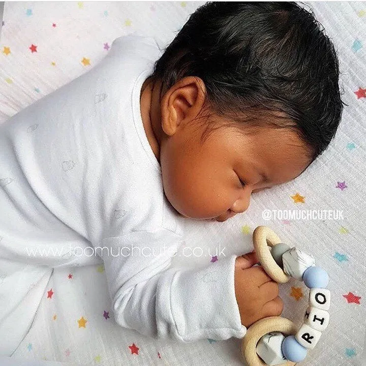 Personalised Blue Hue Silicone Teething Ring