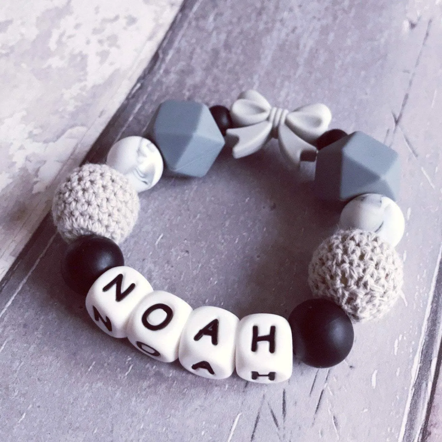 Personalised Silicone Teether with Bow