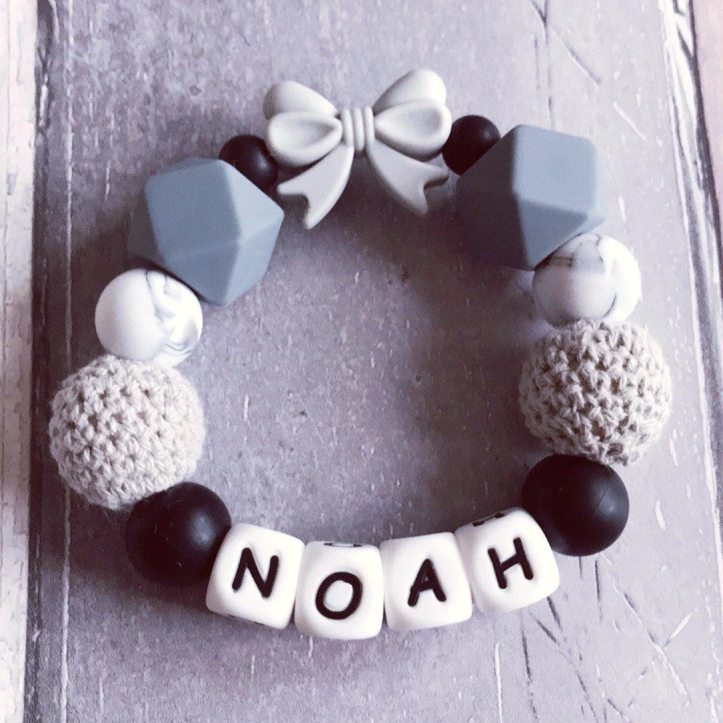 Personalised Silicone Teether with Bow