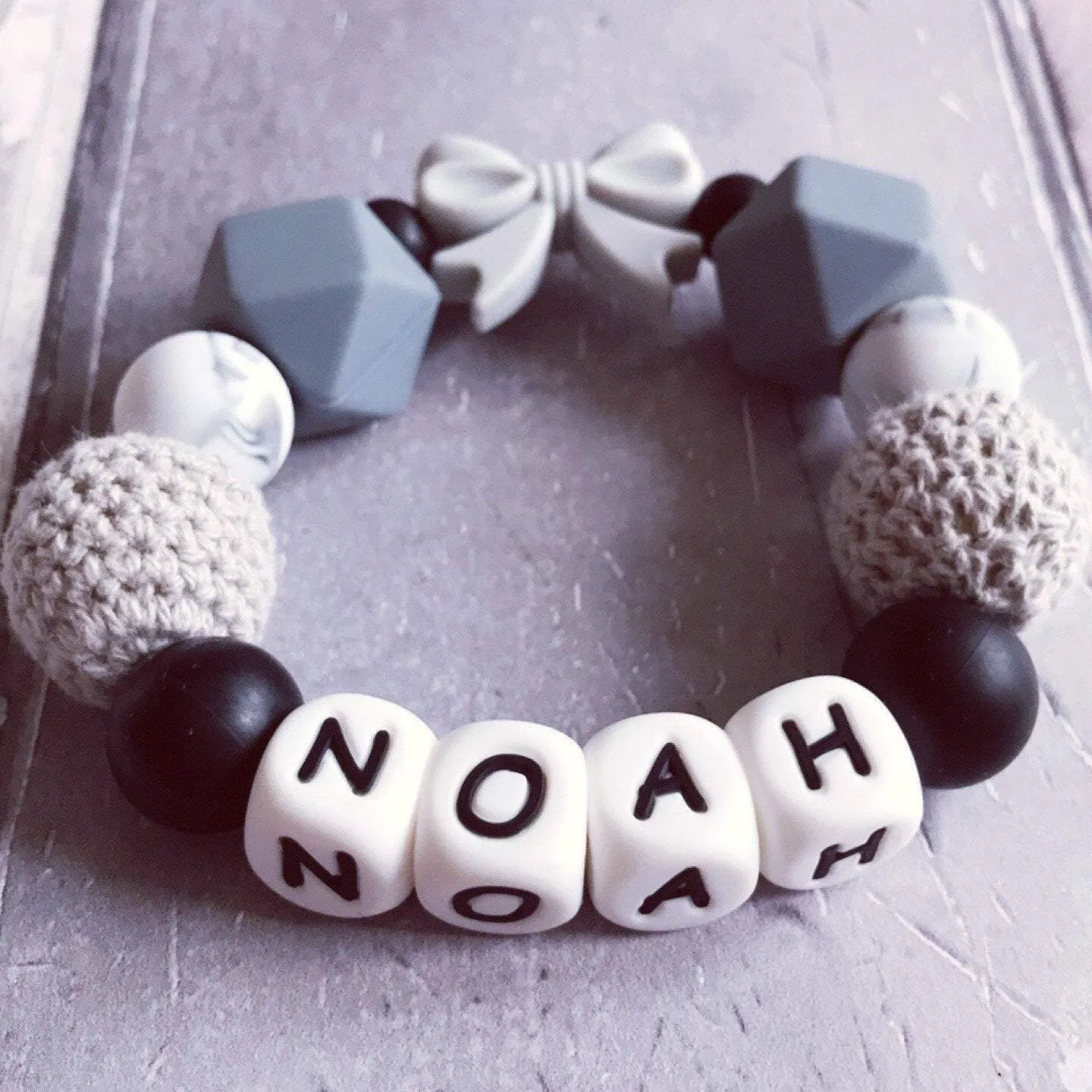 Personalised Silicone Teether with Bow