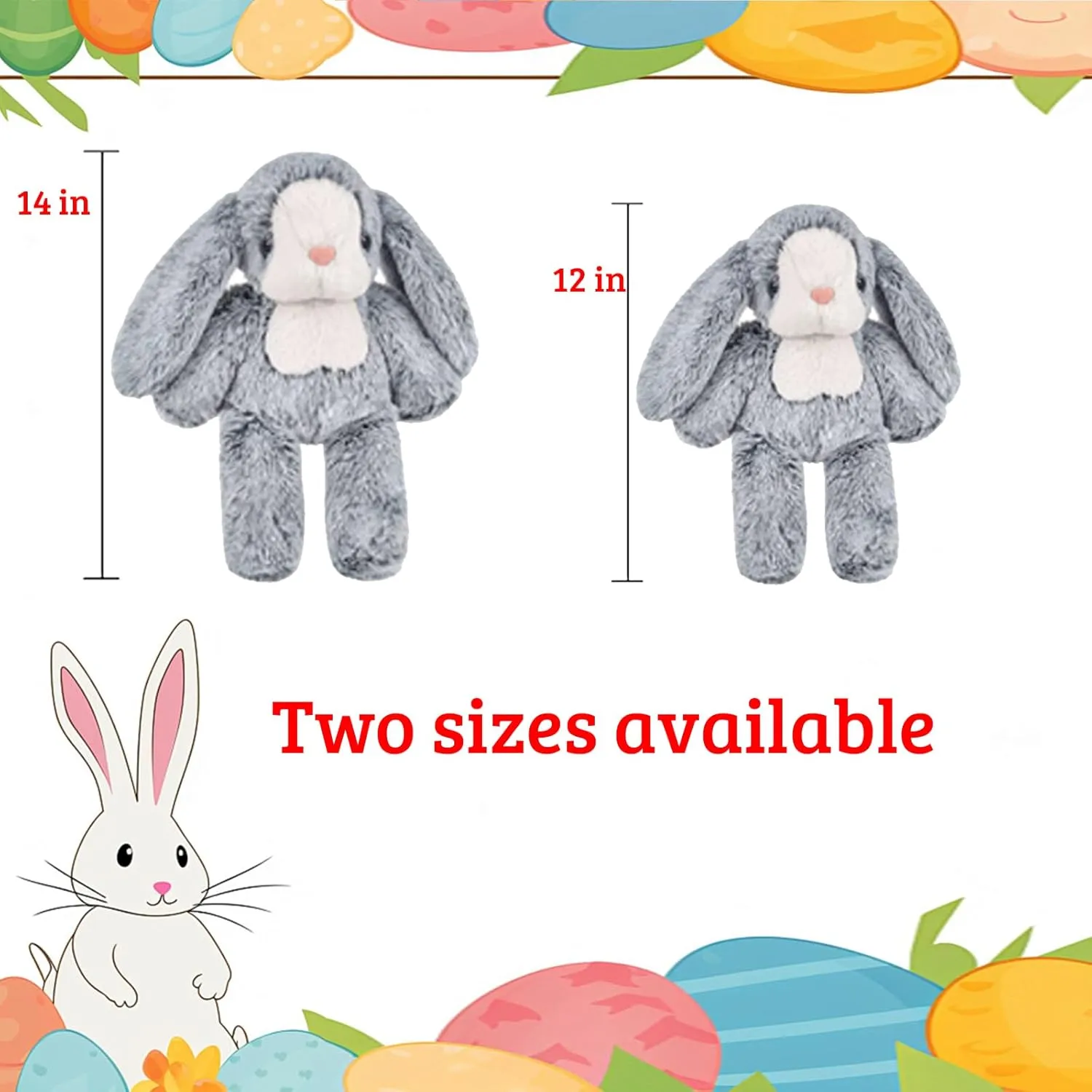 Personalized Easter Bunny Stuffed Animal, Custom Stuffed Easter Bunny Plush with Text Photo as Personalized Easter Gift for Baby, Kids First Easter Gift, 12 inch
