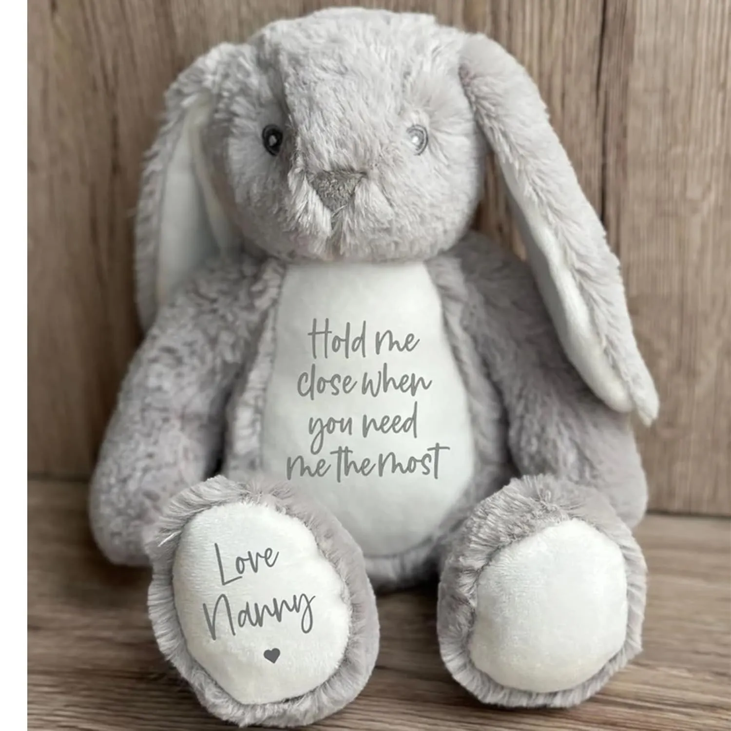 Personalized Plush Bunny Keepsake Gift Custom Hold Me Close Worry Rabbit Toy Adorable Stuffed Animal for Newborns, Babies, Kids Perfect for Baby Showers, Birthdays, Christmas(B)