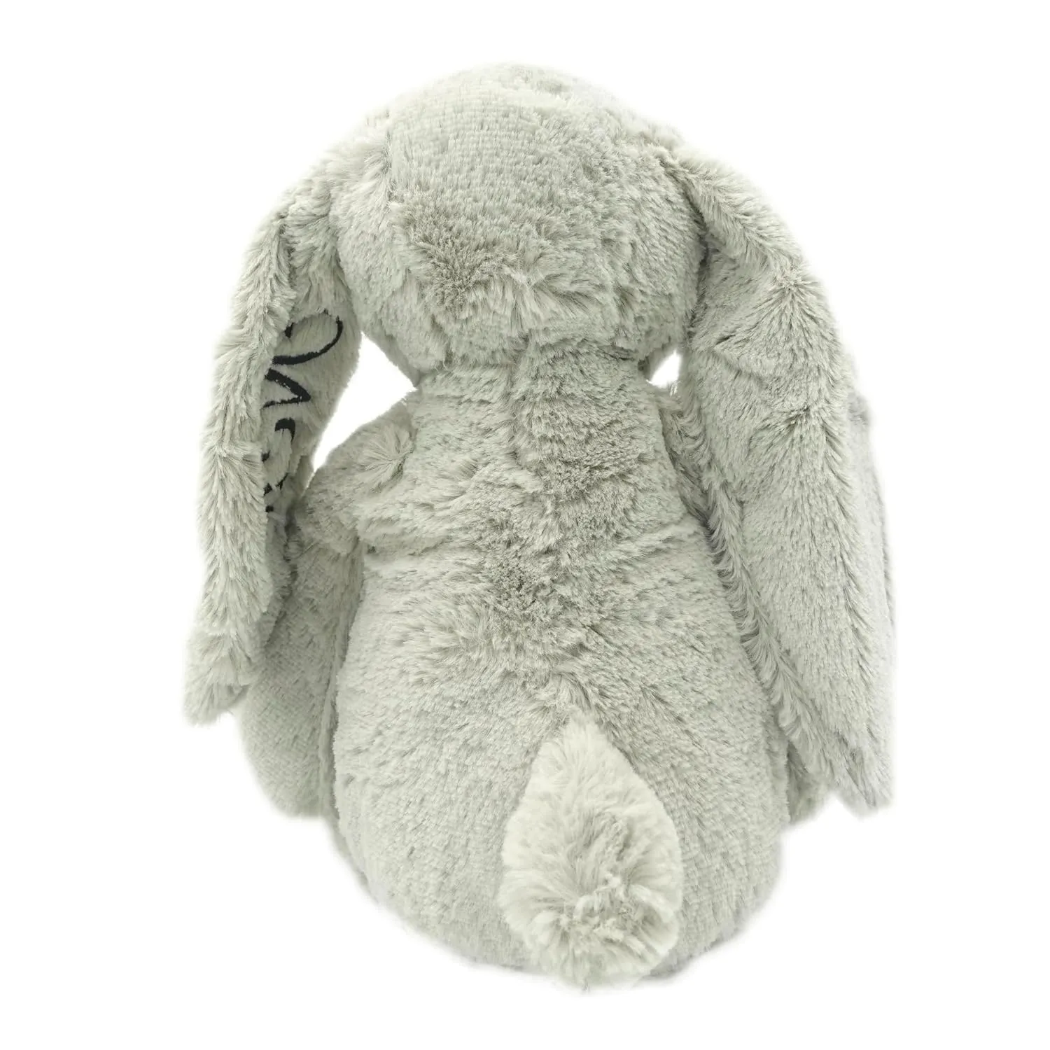 Personalized Super Soft Plush Bunny - Stuffed Animal Toy for Kids - Custom Gift with Embroidered Name on Ear for Easter, Baby Shower Gift (large, gray)
