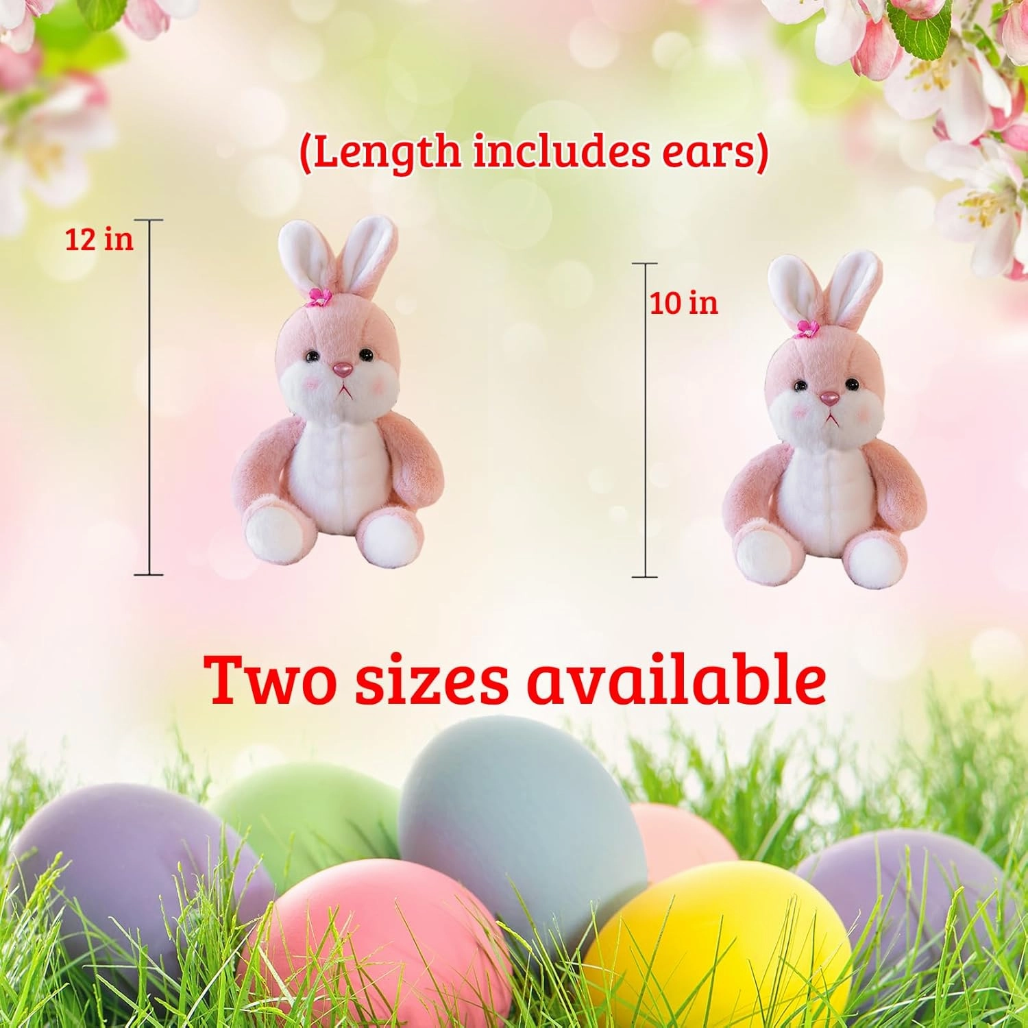 Personalized Easter Bunny Plush, Custom Rabbit Plush Stuffed Animal with Text Photo as Personalized Bunny Stuffed Easter Gift for Newborn, Baby, Kids Adults, 10 inch