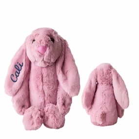Personalized Stuffed Bunny Plush Toy, Custom Embroidered Easter Bunny Rabbit Name Newborn Bunny Soft Stuffed Rabbit for Baby Shower and Birthday Gift