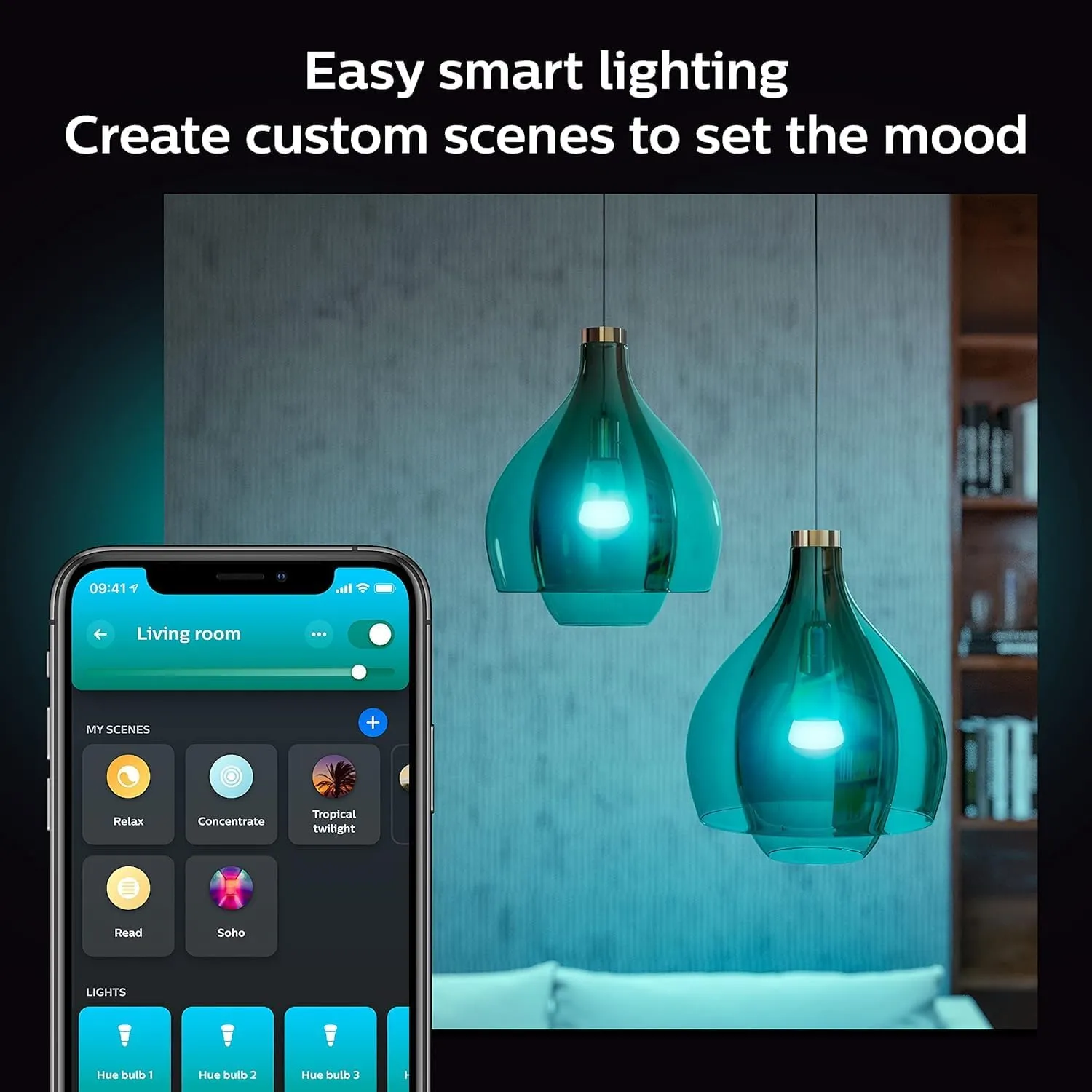 Philips Hue Smart 75W A19 LED Bulb - White and Color Ambiance Color-Changing Light - 1 Pack - 1100LM - E26 - Indoor - Control with Hue App - Works with Alexa, Google Assistant and Apple Homekit