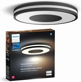 Philips Hue Being Ceiling Light, Black - White Ambiance Warm-to-Cool White Smart LED Light - 1 Pack - Control with Hue App - Compatible with Alexa, Google Assistant, and Apple Homekit