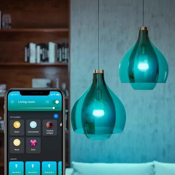 Philips Hue Color 75W A19 Smart LED Bulb 2PK   Hue Bridge - White and Color Ambiance