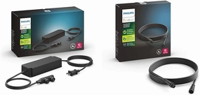 Philips Hue Outdoor 100W Power Supply - Connect Multiple Hue Lights - 16-Foot Cable Extension - Low Voltage - Black - 1 Pack