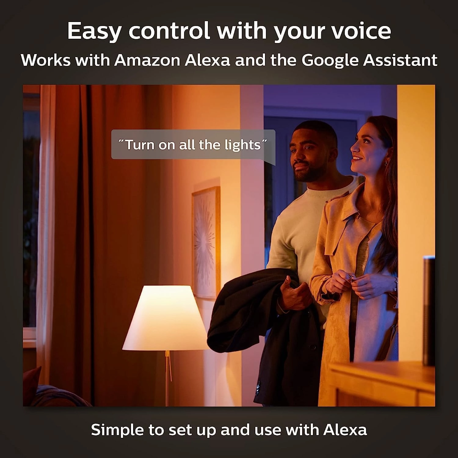 Philips Hue Smart 60W A19 LED Bulb - White Ambiance Warm-to-Cool White Light - 2 Pack - 800LM - E26 - Indoor - Control with Hue App - Works with Alexa, Google Assistant and Apple Homekit