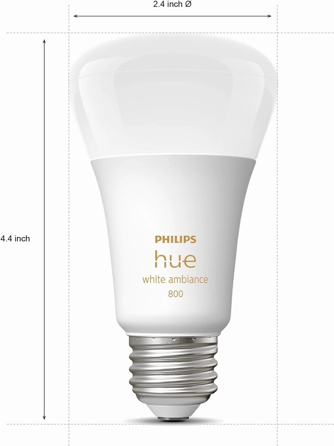 Philips Hue Smart 60W A19 LED Bulb - White Ambiance Warm-to-Cool White Light - 2 Pack - 800LM - E26 - Indoor - Control with Hue App - Works with Alexa, Google Assistant and Apple Homekit