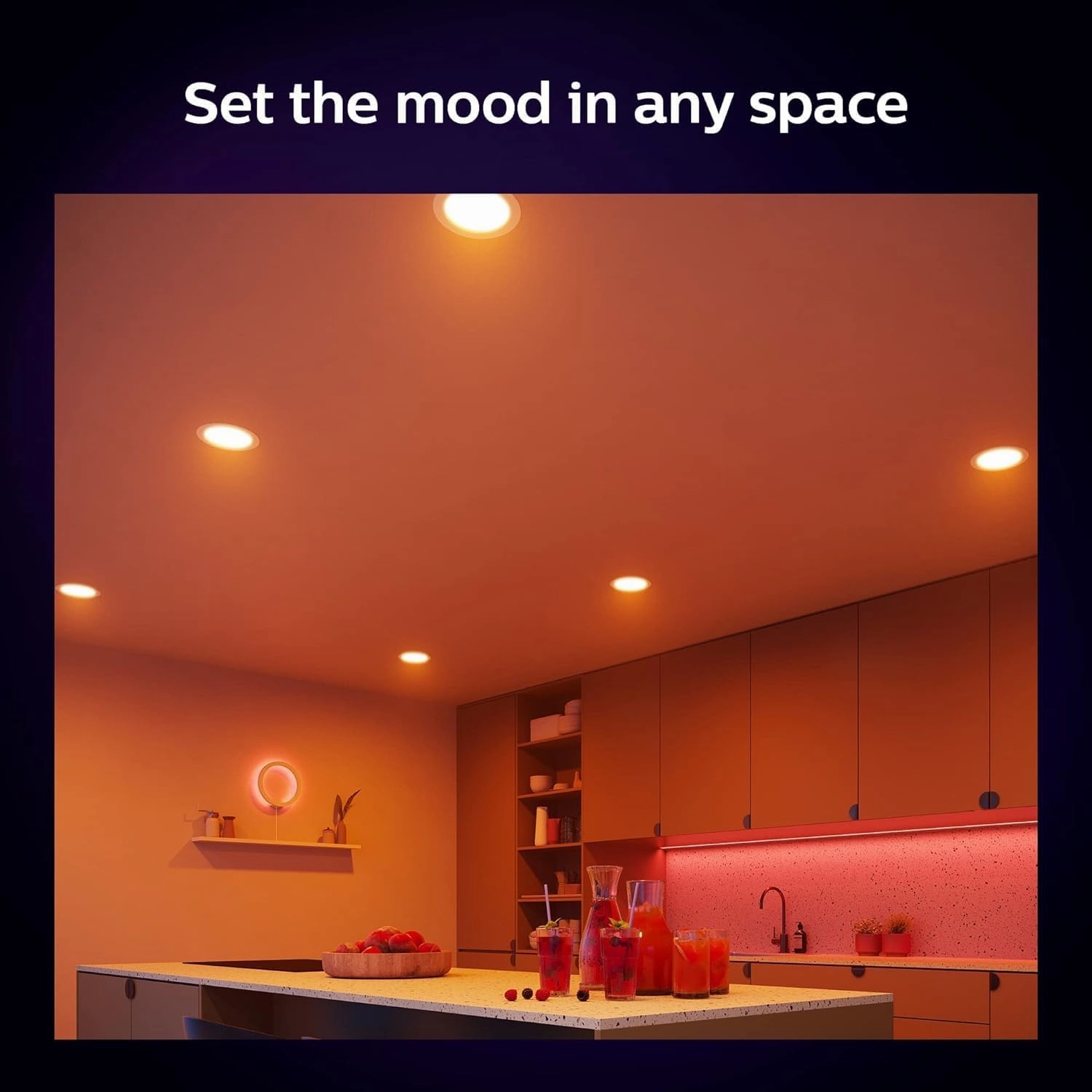 Philips Hue Smart Slim 5/6 Inch LED Downlight - White and Color Ambiance Color-Changing Light - 6 Pack - 1200LM - Indoor - Control with Hue App - Works with Alexa, Google Assistant and Apple Homekit