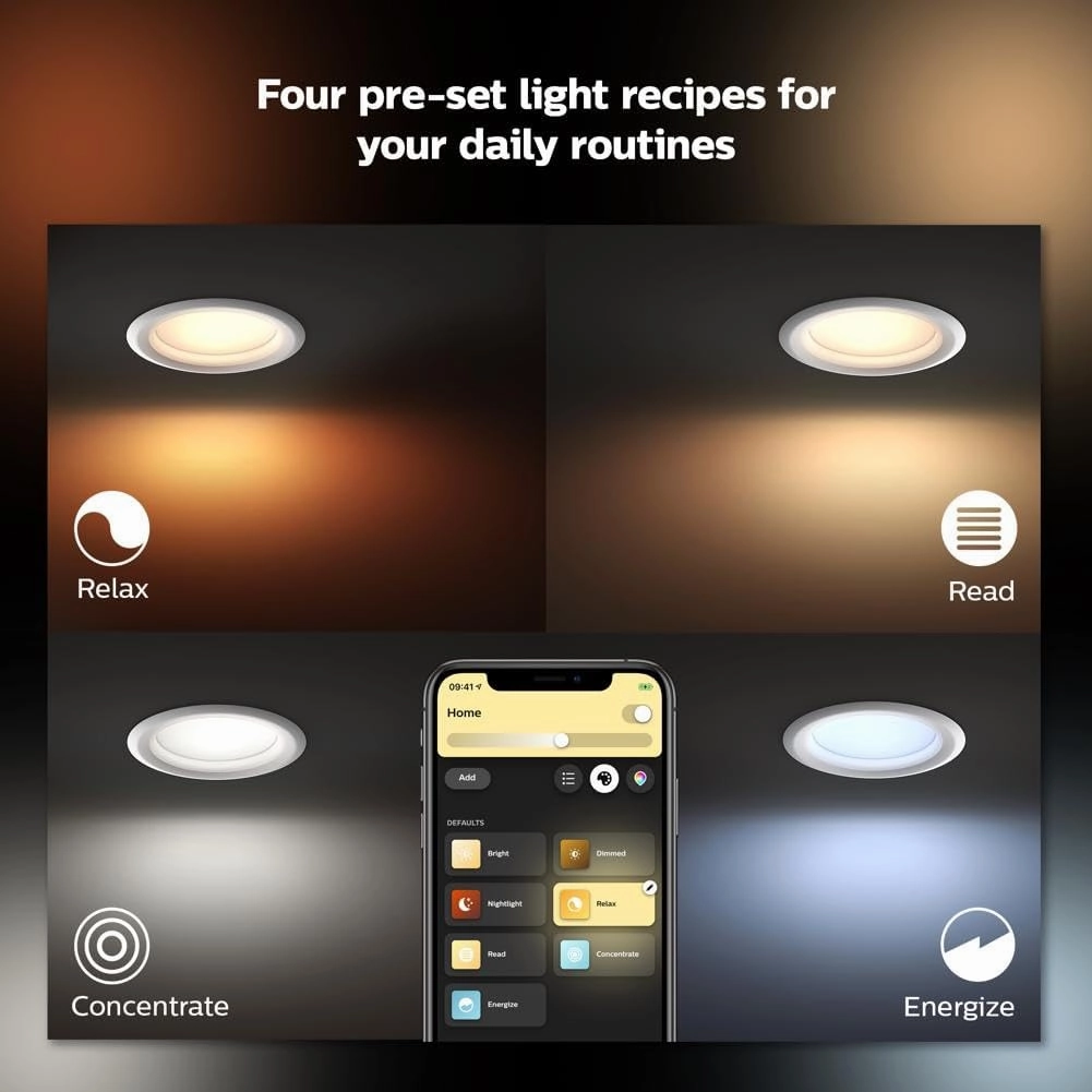 Philips Hue White and Color Ambiance Extra Bright High Lumen Dimmable LED Smart Retrofit Recessed 6" Downlight Compatible with Amazon Alexa Apple HomeKit and Google Assistant, 1-Pack
