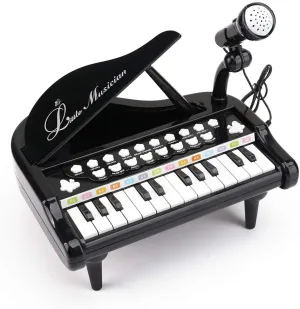 Piano Toy Keyboard for Baby & Toddlers Birthday Gift Toy for 1 2 3 4 Year Old Kids Toy Piano 24 Keys, Black