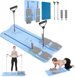 Pilates Board - 2025 Pilates Reformer Set for Full Body Workouts, Foldable Ab Core Trainer Board, Multi-Purpose Pilates Board for Home with Resistance Bands, Ideal for Women & Men