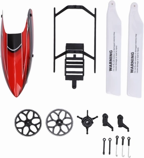 Pilipane RC Helicopter Parts Full Set Replacement Accessories Canopy Landing Gear Swashplate Propeller Rotor Clip Main Gear Connecting Rod Compatible with WLtoys XK K110S Durable Plastic