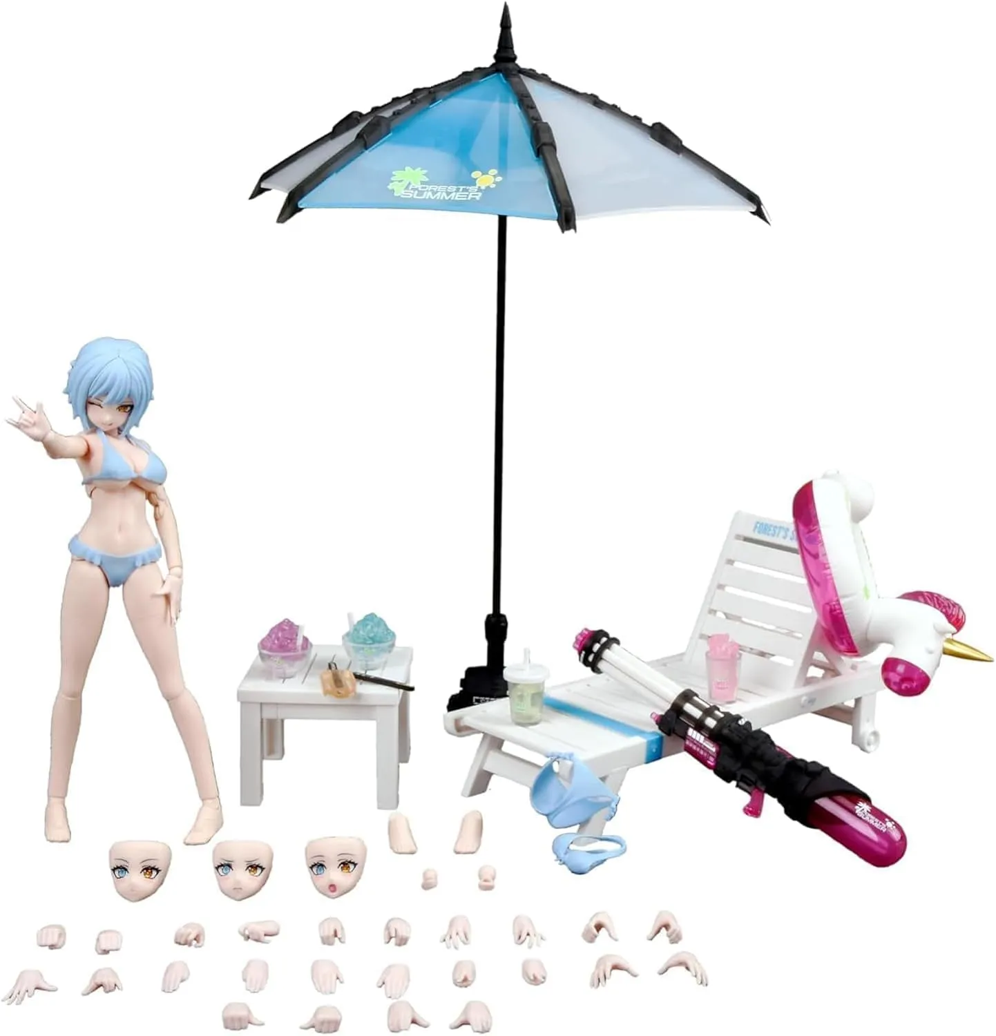 Pipigirl Nuke Matrix Genuine License 1: 12 Action Figures, Forest's Summer Vivienne Hayha, Removable 5.90 inch Anime Style Collectible Action Figures Kits