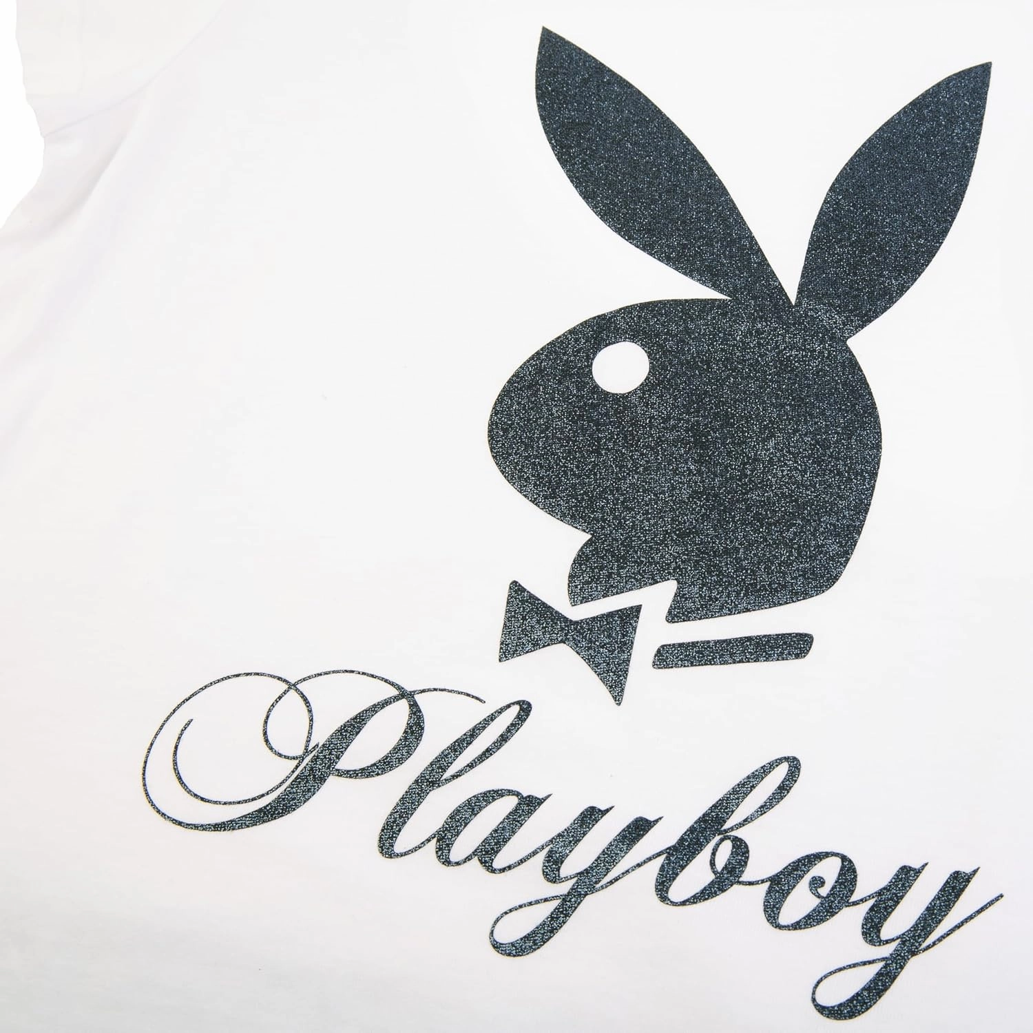 PLAYBOY Womens Soft Cotton Blend Babydoll Tee Shirt with Faux Rhinestone Print Or Glitter Sizes S-XL