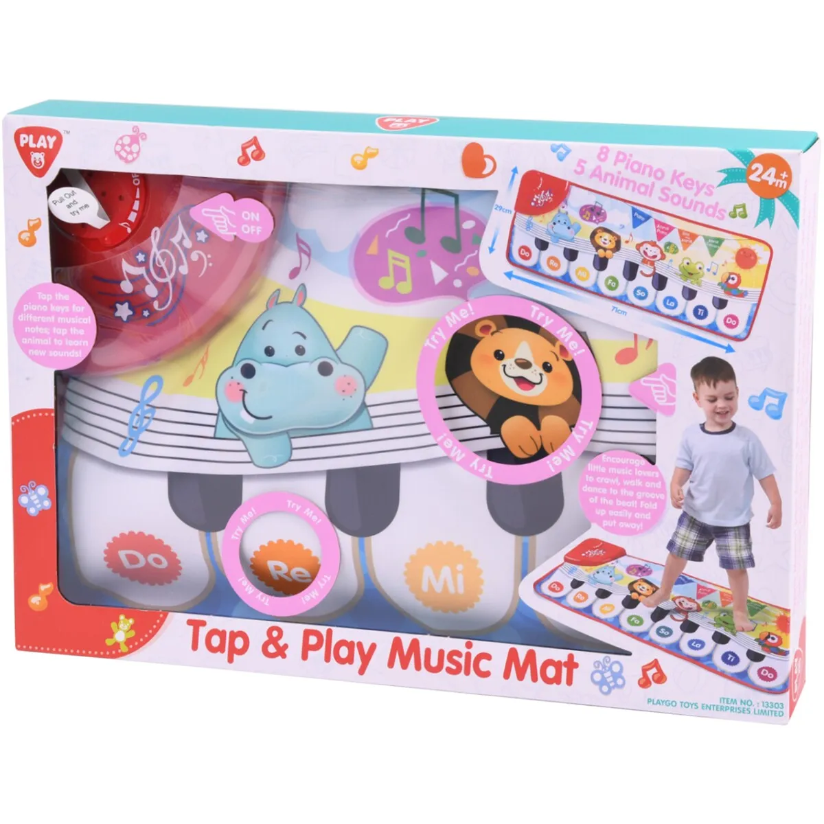 PlayGo Colorful Tap & Play Music Mat / Learn Animal Sounds
