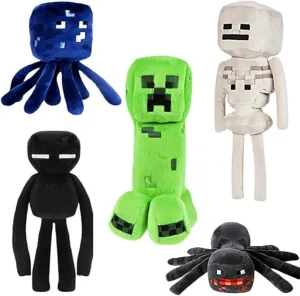 Plush Toy, Mooshroom Baby, Crawling, Wolf, Sheep,Piggy Baby, Enderman, Skull Sagittarius, Spider, Squid, Game Plush Fill Gift ﻿ (5pcs)