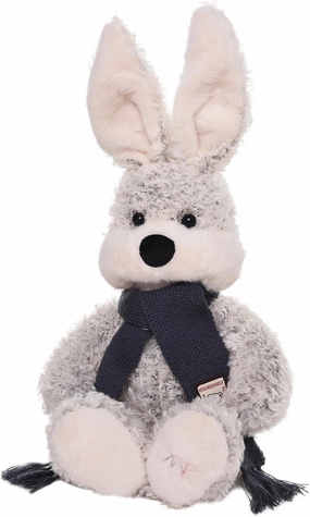 Plush Rabbit Stuffed Animal Scarf, 14 inch Gray Standing Ear Rabbit Soft Gift