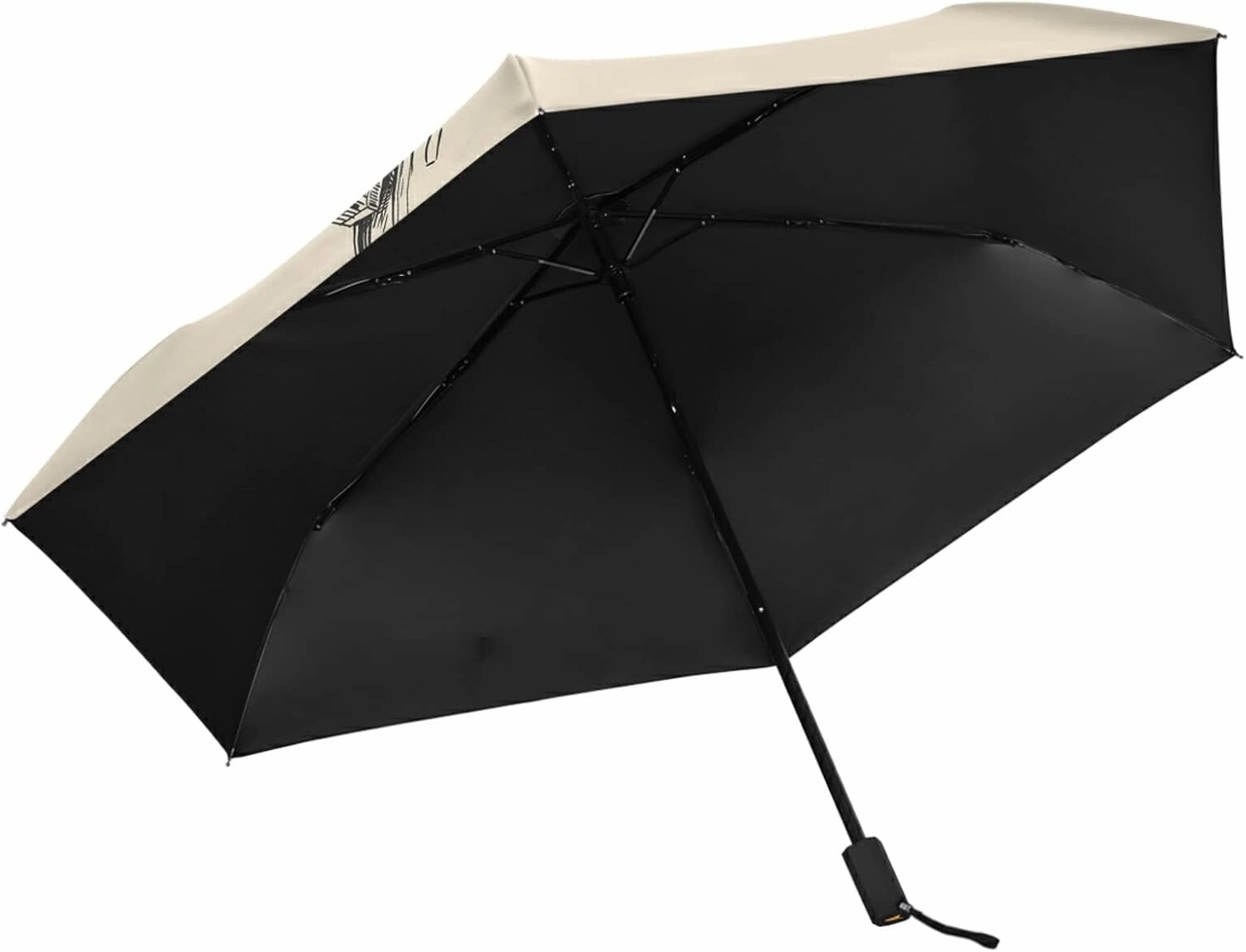 Poeticcity Folding Umbrella, Anti-UV 3 Folds Lightweight Parasol, Compact Windproof Strong Umbrellas for Car Travel Sun & Rain