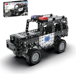 Police Vehicle Toy Set, Metal Model Vehicles Toys Erector Sets for Boys Ages 6-14, Police Truck STEM Building Toys Educational Creative Game Birthday Gift Idea