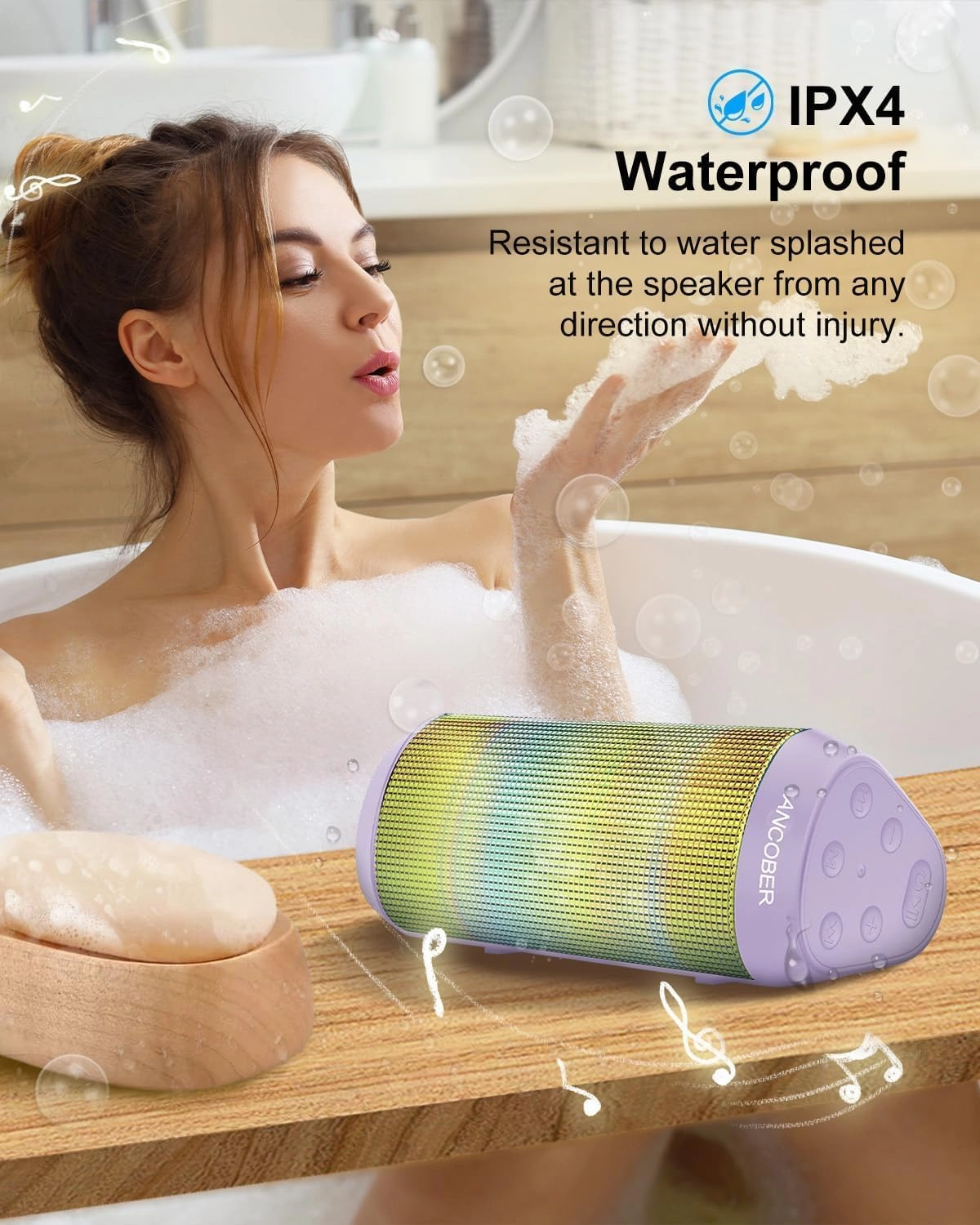 Portable Bluetooth Speaker Wireless, HD Stereo Sound with LED Lights, TWS Surround Dual Pairing, BT 5.3/AUX, for Outdoor Camping Party Home, Electronics Gadgets, Birthday Holiday Gfits for Him Her