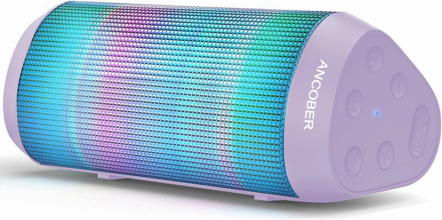 Portable Bluetooth Speaker Wireless, HD Stereo Sound with LED Lights, TWS Surround Dual Pairing, BT 5.3/AUX, for Outdoor Camping Party Home, Electronics Gadgets, Birthday Holiday Gfits for Him Her