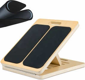 Portable Slant Board with Soft Silicone Pad, Wooden Slant Board for Calf Stretching, Adjustable Incline and Calf Stretcher Physical Therapy Equipment
